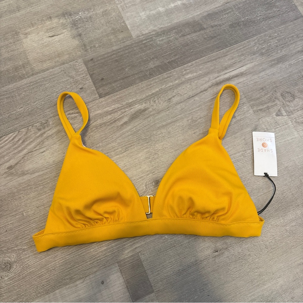 NWT Shade & Shore Yellow Bikini Top